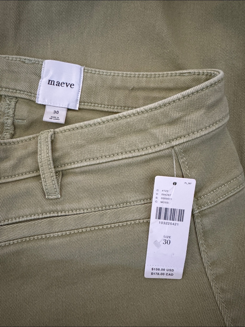 NWT Size 30 - Anthropologie Cotton Tapered Slouch Jeans in Moss (NWT US$ 158) - Picture 8 of 16